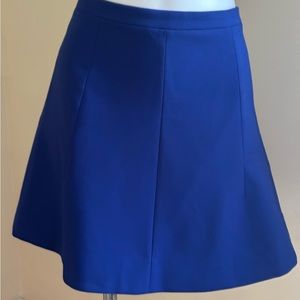 J. Crew Deep Blue Fit  And flare Mini Skirt Sz 8 Zipper Is On The Back